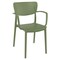 Luxury Commercial Living 33" Olive Green Stackable Patio Dining Arm Chair